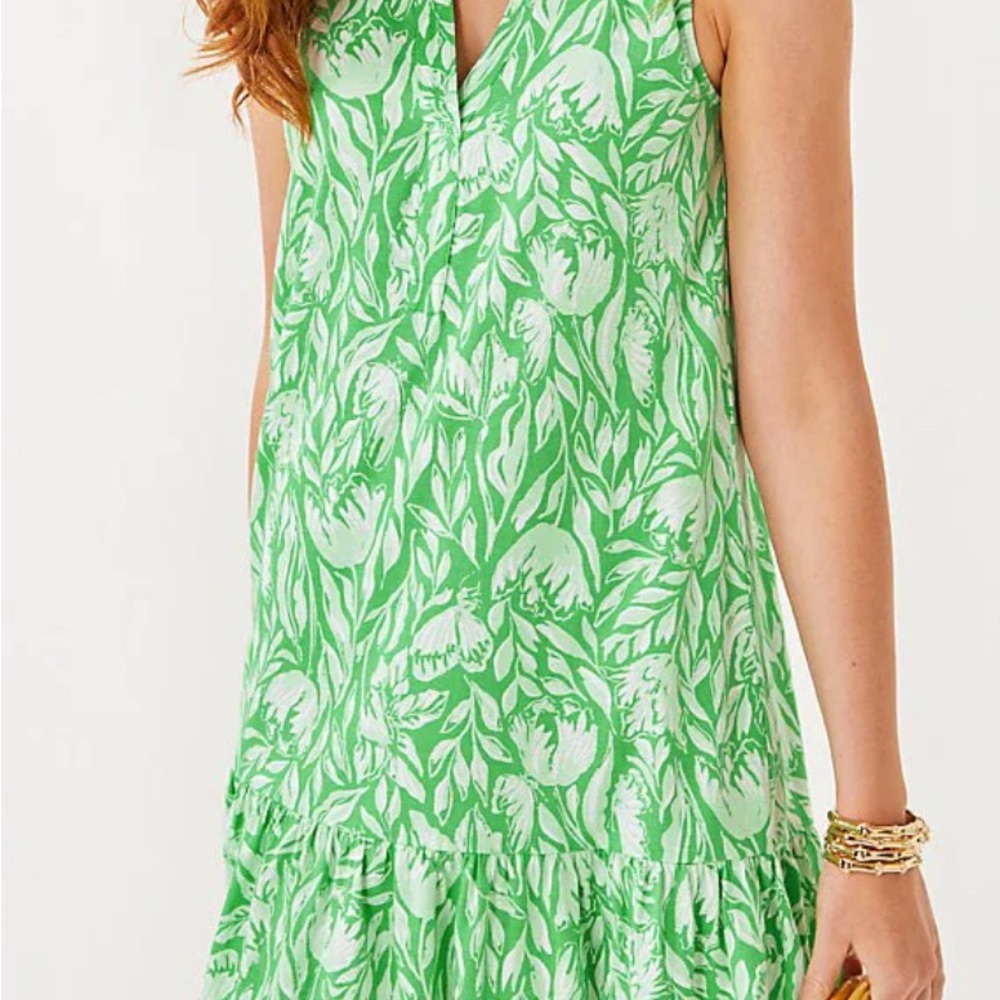 Lilly Pulitzer Riegan Green Floral Dress NWT